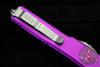 Microtech UTX-70 (OTF) Knife- Double Edge- Violet Handle With Stonewash Blade 147-10 VI
