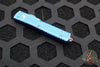 Microtech UTX-70 OTF Knife- Double Edge- Distressed Blue Handle- Double Full Serrated Apocalyptic Blade 147-D12 DBL