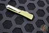 Microtech UTX-70 OTF Knife- Double Edge- Distressed OD Green Handle- Double Full Serrated Apocalyptic Blade 147-D12 DOD