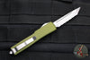 Microtech UTX-70 OTF Knife- Tanto Edge- OD Handle Handle- Stonewash Full Serrated Blade 149-12 OD