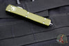 Microtech UTX-70 OTF Knife- Tanto Edge- OD Handle Handle- Stonewash Full Serrated Blade 149-12 OD