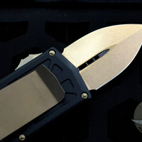 Microtech Exocet Money Clip Out The Front (OTF) Knife- Double Edge- Black With Bronze Blade and HW 157-13