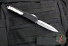 PREOWNED- Microtech Makora- Double Edge- Black Handle- Stonewash Plain Edge 206-10 S