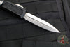 PREOWNED- Microtech Makora- Double Edge- Black Handle- Stonewash Plain Edge 206-10 S