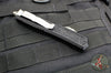 PREOWNED- Microtech Makora- Double Edge- Black Handle- Stonewash Plain Edge 206-10 S