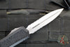 Microtech Makora- Double Edge- Black With Stonewash Part Serrated Edge 206-11 S