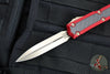 Microtech Makora- Double Edge- Red Handle With Carbon Fiber Inlay- Bronzed Plain Edge 206-13 RDCFIS