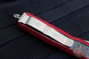 Microtech Makora- Double Edge- Red Handle With Carbon Fiber Inlay- Bronzed Plain Edge 206-13 RDCFIS