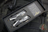 Microtech Combat Troodon OTF Knife Set- Hellhound And Warhound Edge- Molon Labe SET- Black SMOOTH Body Handle- Bronzed Apocalyptic Blade 219-13 SETMLS