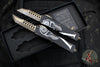 Microtech Combat Troodon OTF Knife Set- Hellhound And Warhound Edge- Molon Labe SET- Black SMOOTH Body Handle- Bronzed Apocalyptic Blade 219-13 SETMLS