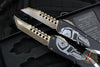 Microtech Combat Troodon OTF Knife Set- Hellhound And Warhound Edge- Molon Labe SET- Black SMOOTH Body Handle- Bronzed Apocalyptic Blade 219-13 SETMLS