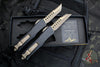 Microtech Combat Troodon OTF Knife Set- Hellhound And Warhound Edge- Molon Labe SET- Black SMOOTH Body Handle- Bronzed Apocalyptic Blade 219-13 SETMLS