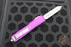 Microtech Ultratech OTF Knife- Spartan Edge- Violet Handle- Stonewash Plain Edge 223-10 VI