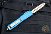 Microtech Ultratech OTF Knife- Spartan Edge- Blue Handle- Bronzed Blade 223-13 BL