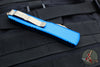 Microtech Ultratech OTF Knife- Spartan Edge- Blue Handle- Bronzed Blade 223-13 BL