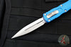 Microtech Dirac OTF Knife- Double Edge- Blue Handle- Stonewash Blade HW 225-10 BL
