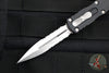 Microtech Dirac OTF Knife- Double Edge- Black Handle- Stonewash Part Serrated Blade  225-11