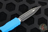 Microtech Dirac OTF Knife- Double Edge- Blue Handle- Black Full Serrated Blade and HW 225-3 BL