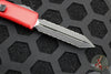 Microtech UTX-85 OTF Knife- Spartan Edge- Red Handle- Double Full Serrated Black Blade 230-D3 RD