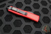 Microtech UTX-85 OTF Knife- Spartan Edge- Red Handle- Double Full Serrated Black Blade 230-D3 RD