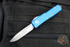 Microtech UTX-85 OTF Auto Knife- Single Edge- Blue Handle- Stonewash Blade 231-10 BL