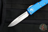 Microtech UTX-85 OTF Auto Knife- Single Edge- Blue Handle- Stonewash Blade 231-10 BL
