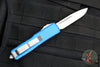 Microtech UTX-85 OTF Auto Knife- Single Edge- Blue Handle- Stonewash Blade 231-10 BL