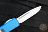Microtech UTX-85 OTF Auto Knife- Single Edge- Blue Handle- Stonewash Blade 231-10 BL