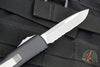 Microtech UTX-85 Black Single Edge OTF Knife- Black Handle- Apocalyptic Part Serrated Blade 231-11 AP