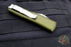 Microtech UTX-85 OTF Knife- Single Edge- OD Green Handle- Apocalyptic Part Serrated Blade 231-11 OD