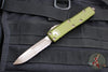 Microtech UTX-85 OTF Knife- Single Edge- OD Green Handle- Bronzed Apocalyptic Part Serrated Blade 231-14 APOD