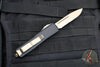 Microtech UTX-85 OTF Knife- Single Edge- Black Handle- Bronzed Part Serrated Blade 231-14