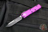 Microtech UTX-85 OTF Knife- Single Edge- Violet Handle- Black Part Serrated Blade 231-2 VI