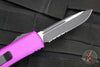 Microtech UTX-85 OTF Knife- Single Edge- Violet Handle- Black Part Serrated Blade 231-2 VI