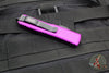 Microtech UTX-85 OTF Knife- Single Edge- Violet Handle- Black Part Serrated Blade 231-2 VI