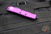 Microtech UTX-85 OTF Knife- Single Edge- Violet Handle- Black Part Serrated Blade 231-2 VI
