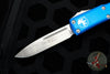 Microtech UTX-85 OTF Knife- Single Edge- Blue Handle- Satin Blade 231-4 BL