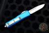 Microtech UTX-85 OTF Knife- Single Edge- Blue Handle- Satin Blade 231-4 BL