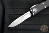 Microtech UTX-85 Black OTF Knife- Single Edge- Black Handle- Part Serrated Satin Blade 231-5
