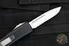 Microtech UTX-85 Black OTF Knife- Single Edge- Black Handle- Part Serrated Satin Blade 231-5
