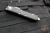 Microtech UTX-85 Black OTF Knife- Single Edge- Black Handle- Part Serrated Satin Blade 231-5