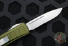Microtech UTX-85 II OTF Knife- Single Edge- OD Green With Stonewash Part Serrated Blade 231II-11 ODS