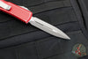 Microtech UTX-85 OTF Knife- Double Edge- Distressed Red Handle- Apocalyptic Blade 232-10 DRD