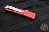 Microtech UTX-85 OTF Knife- Double Edge- Distressed Red Handle- Apocalyptic Blade 232-10 DRD