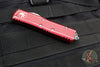 Microtech UTX-85 OTF Knife- Double Edge- Distressed Red Handle- Apocalyptic Blade 232-10 DRD