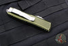 Microtech UTX-85- Double Edge- Distressed OD Green- Apocalyptic Finished Plain Edge Blade 232-10 DOD