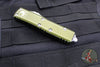 Microtech UTX-85- Double Edge- Distressed OD Green- Apocalyptic Finished Plain Edge Blade 232-10 DOD