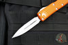 Microtech UTX-85 OTF Knife- Double Edge- Orange Handle- Stonewash Blade 232-10 OR