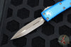 Microtech UTX-85 OTF Knife- Double Edge- Blue Handle- Bronzed Apocalyptic Blade 232-13 APBL