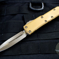 Microtech UTX-85 Double Edge OTF Knife Tan G-10 Top Bronze Apocalyptic Blade 232-13 APGTTAS